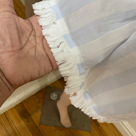 Lane Bryant White and blue Striped Blouse - Picture 6 of 13